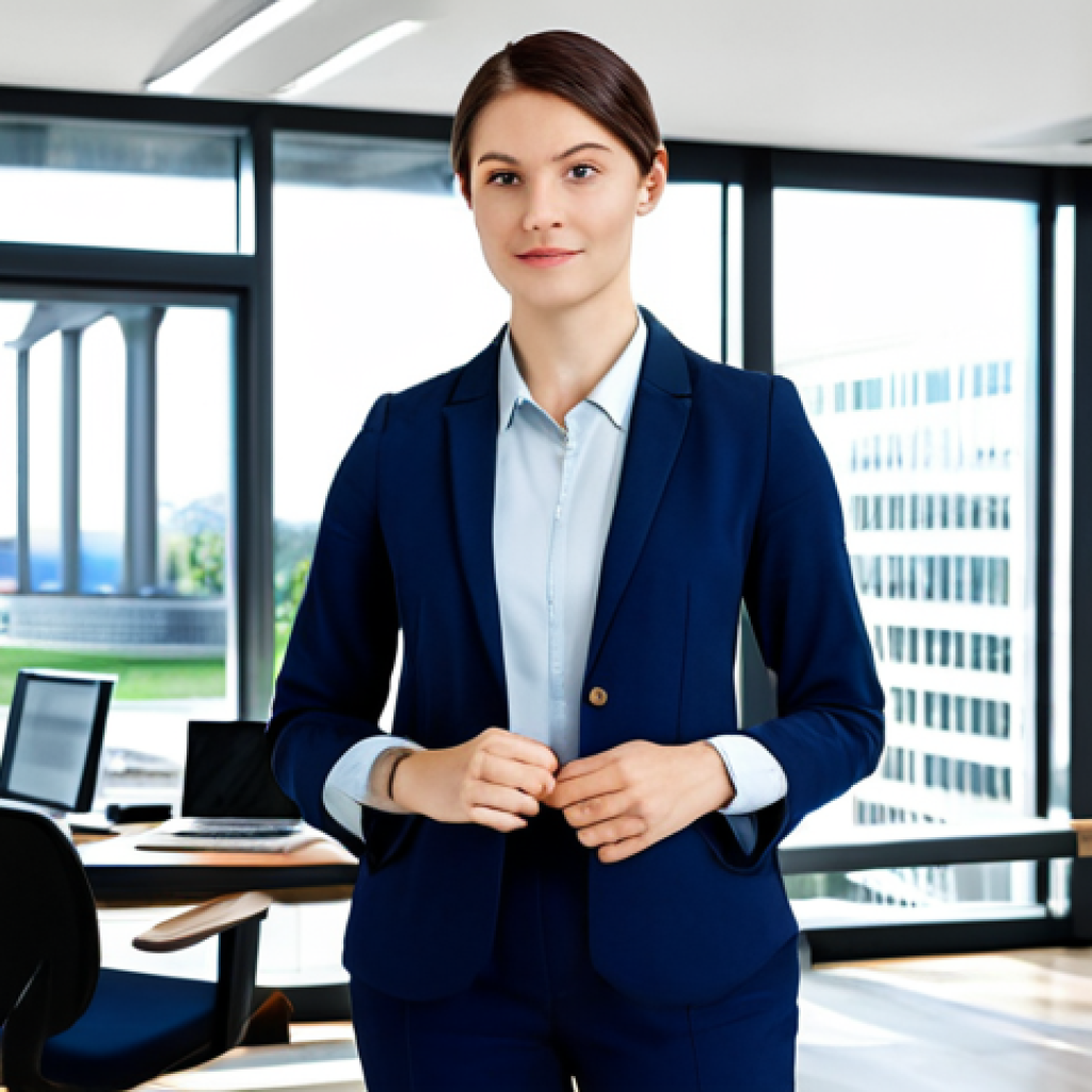**
"A professional architect, fully clothed in a stylish yet modest business casual outfit (e.g., blouse, slacks, blazer), standing in a bright, modern architectural office. The background includes blueprints, models, and computer screens. Perfect anatomy, correct proportions, natural pose, well-formed hands, proper finger count. Safe for work, appropriate content, professional, family-friendly, high quality."
**