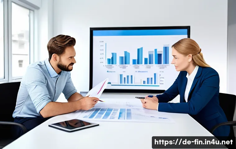주택담보대출 금리 비교 - A modern office scene showing a German financial advisor explaining Baufinanzierung (construction fi...