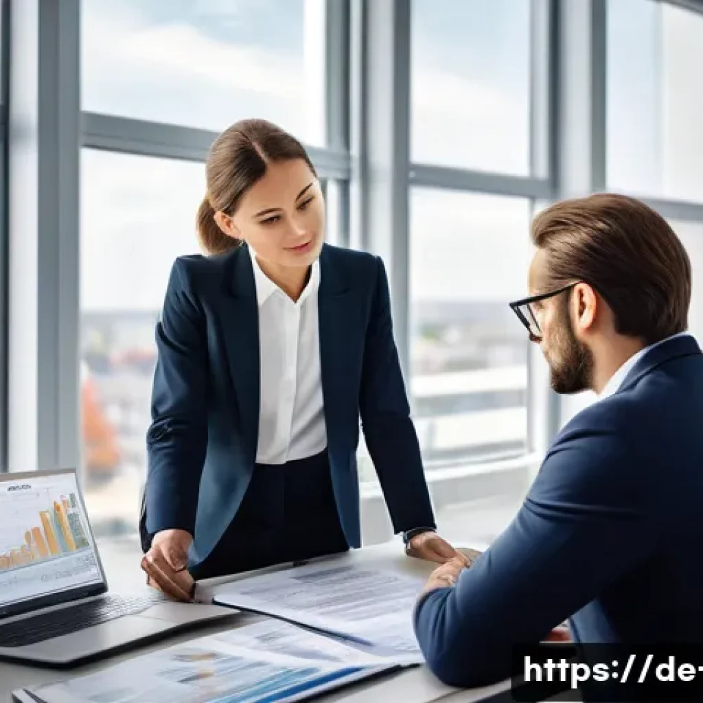 해외 취업자 금융 관리법 - A professional expatriate consulting with a German-speaking tax advisor in a modern office setting, ...