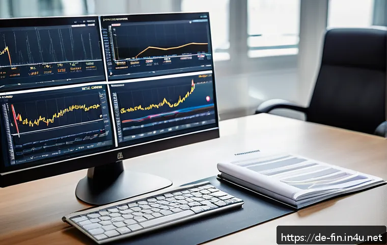 경제위기 대비 재테크 - A detailed and professional financial advisor&rsquo;s office setting in Germany, showing a modern desk wit...